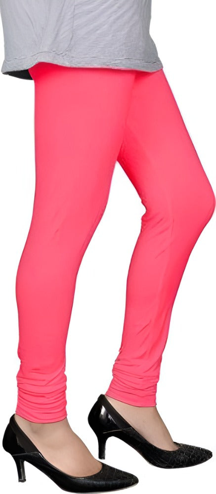 Pink Solid Churidar Ethnic Wear Legging