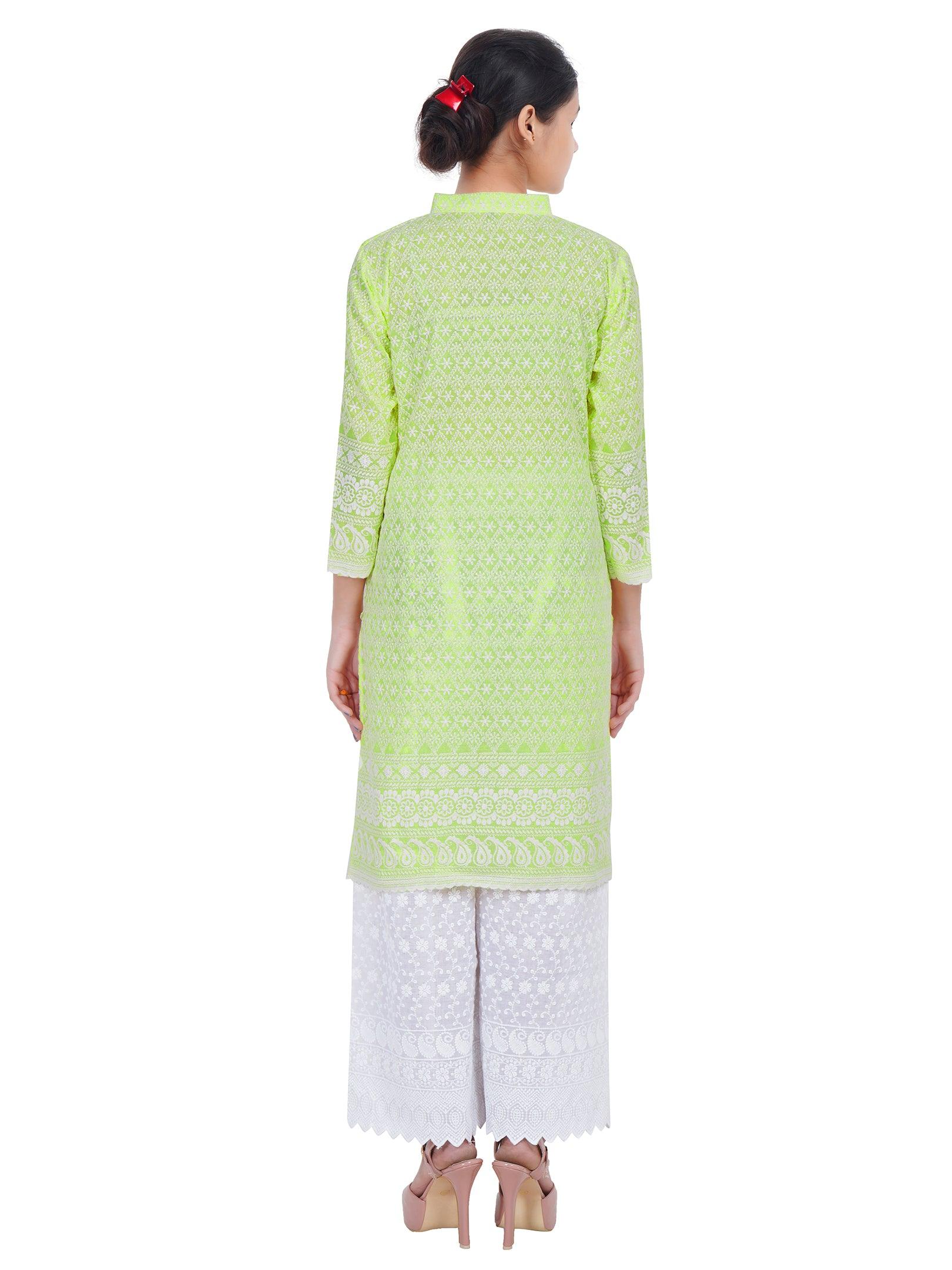Women Pista Kurta and Palazzo Set Pure Cotton