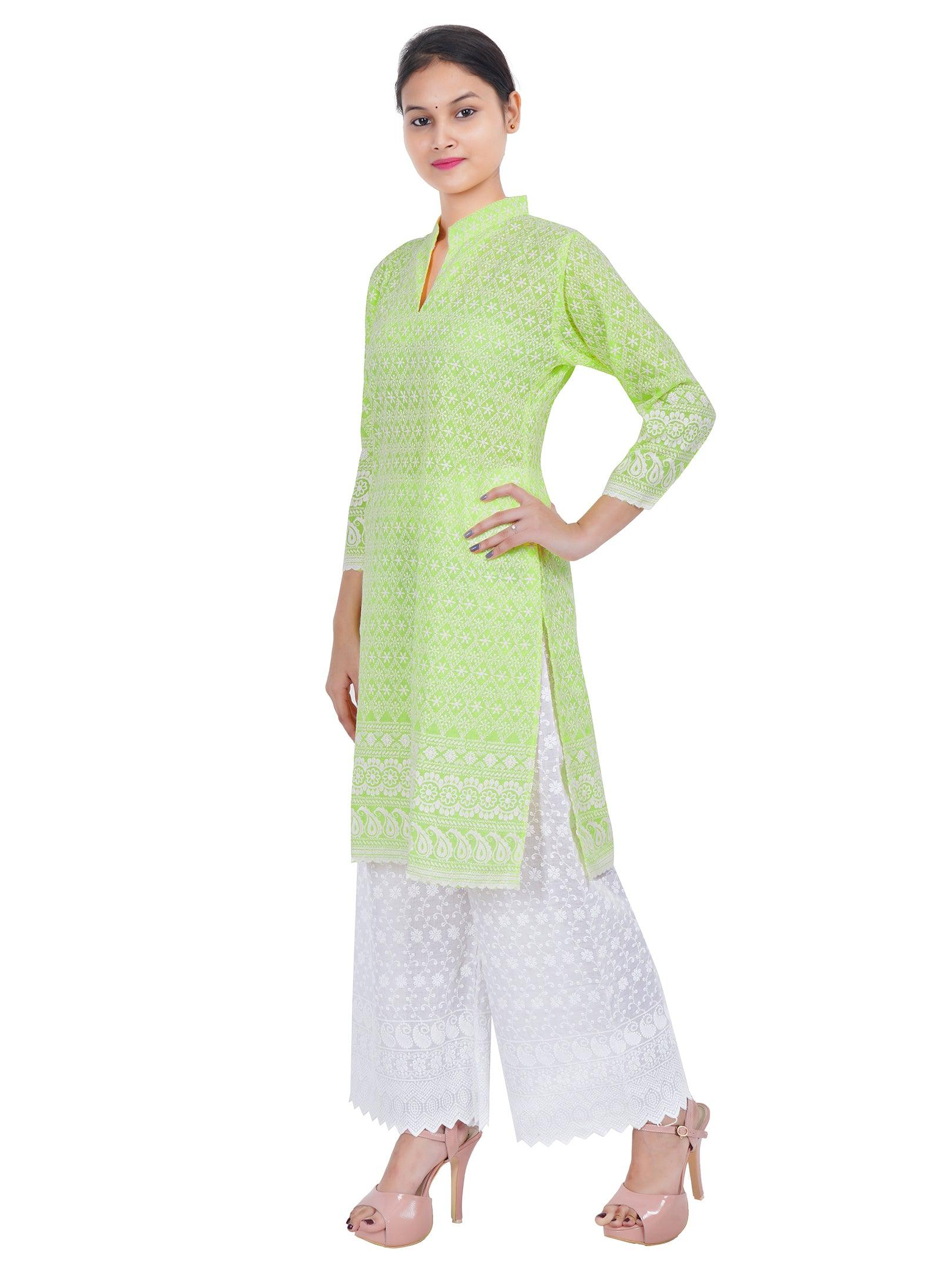 Women Pista Kurta and Palazzo Set Pure Cotton