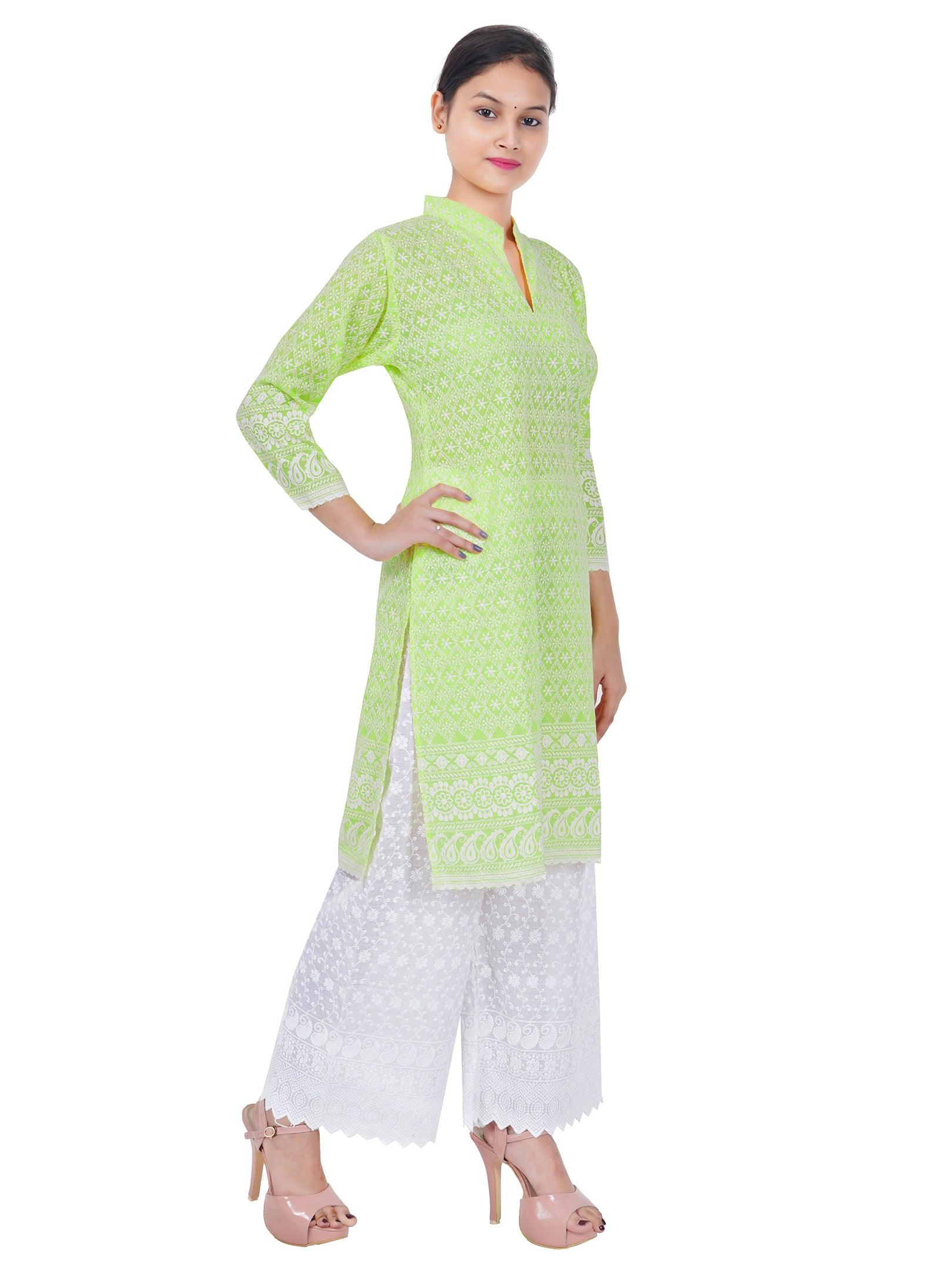 Women Pista Kurta and Palazzo Set Pure Cotton
