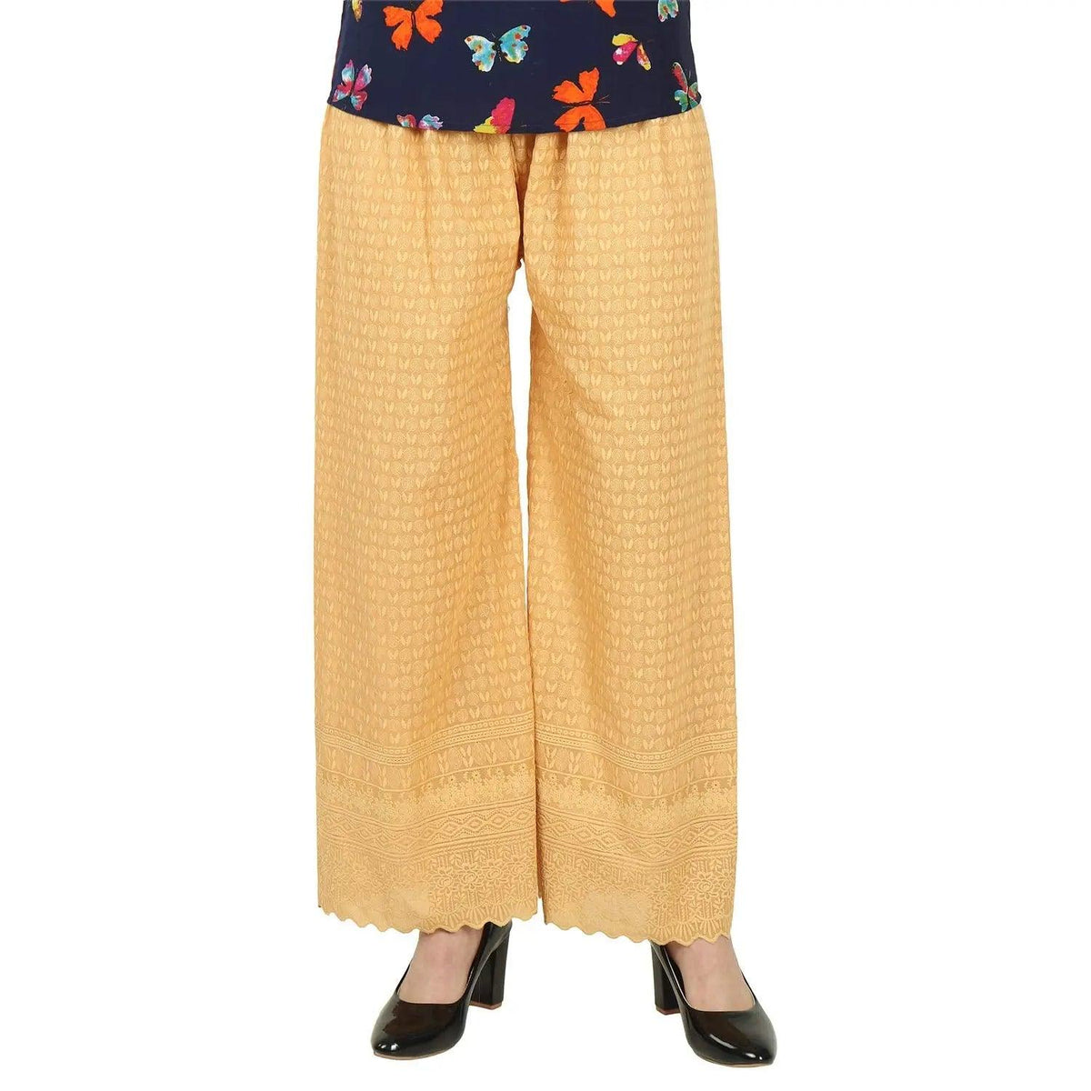 Woman's Cotton Chiken Plazzo Beige Default Title