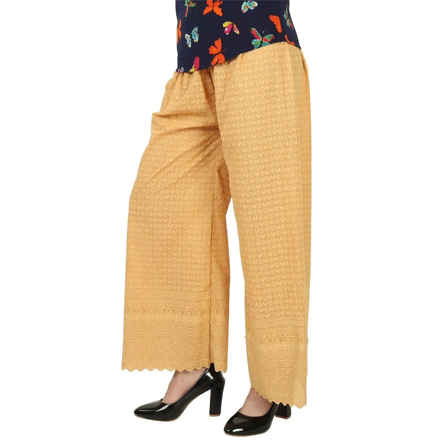 Woman's Cotton Chiken Plazzo Beige