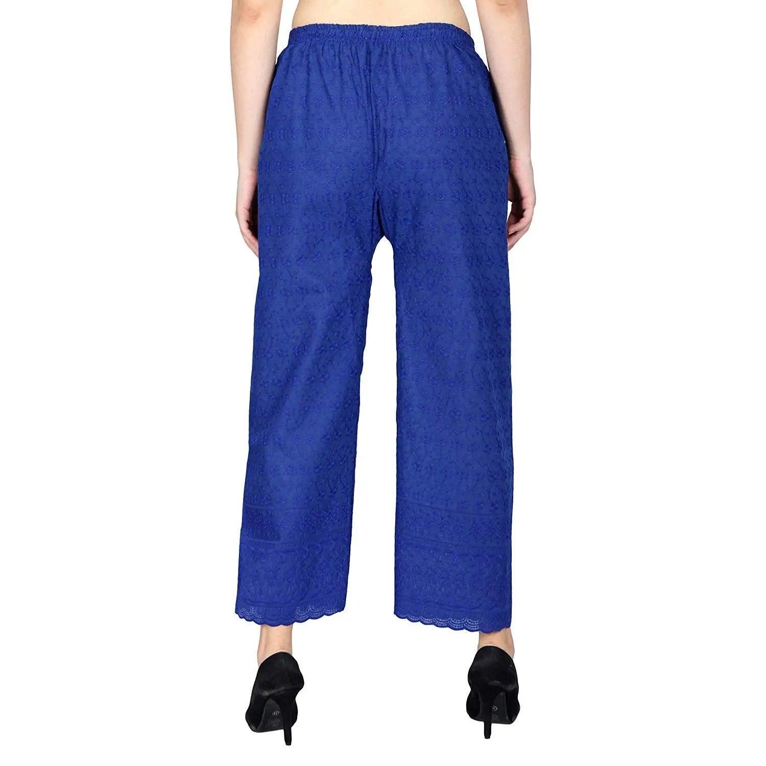 Woman's Cotton Chiken Plazzo Blue