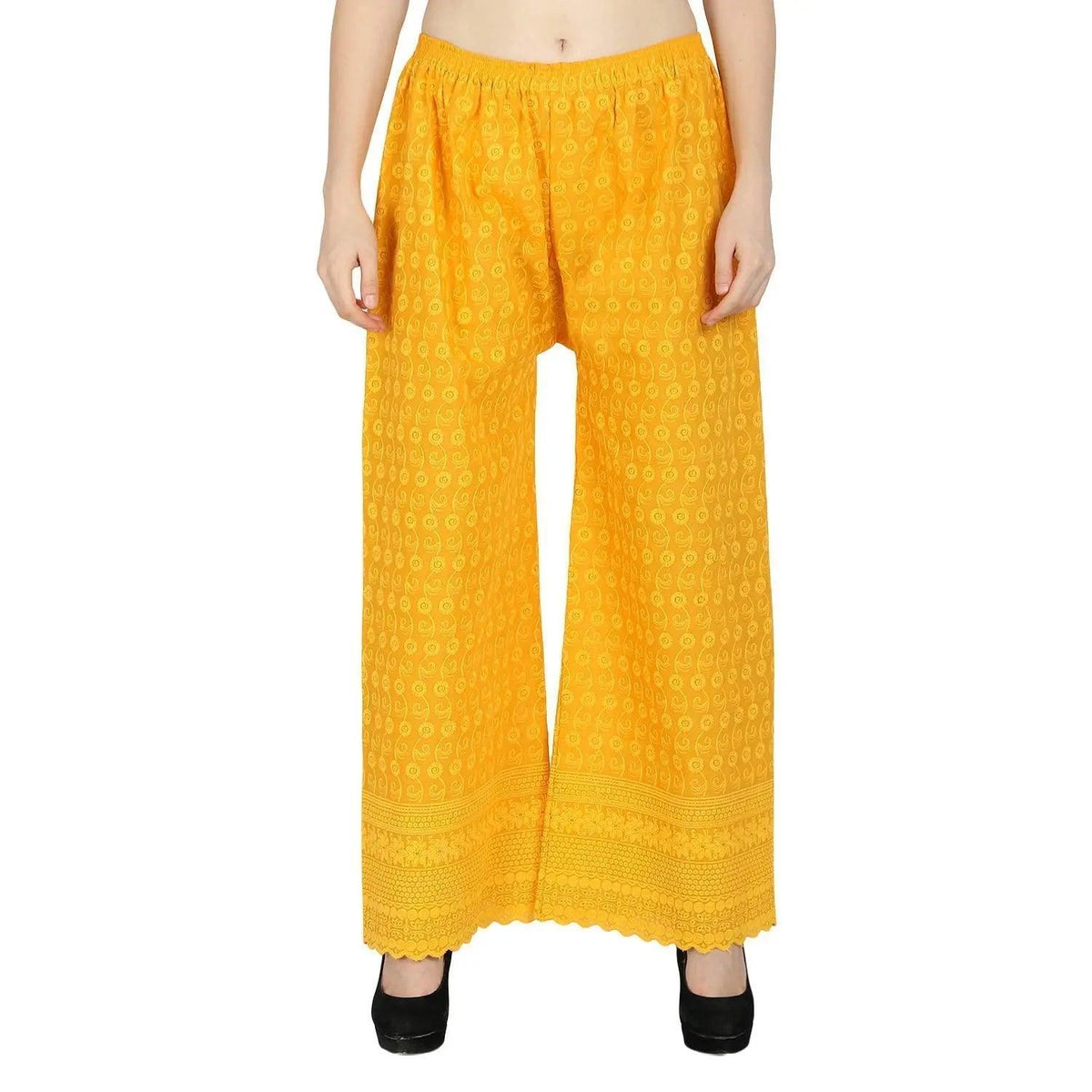 Woman's Cotton Full Chiken Plazzo Yellow Default Title