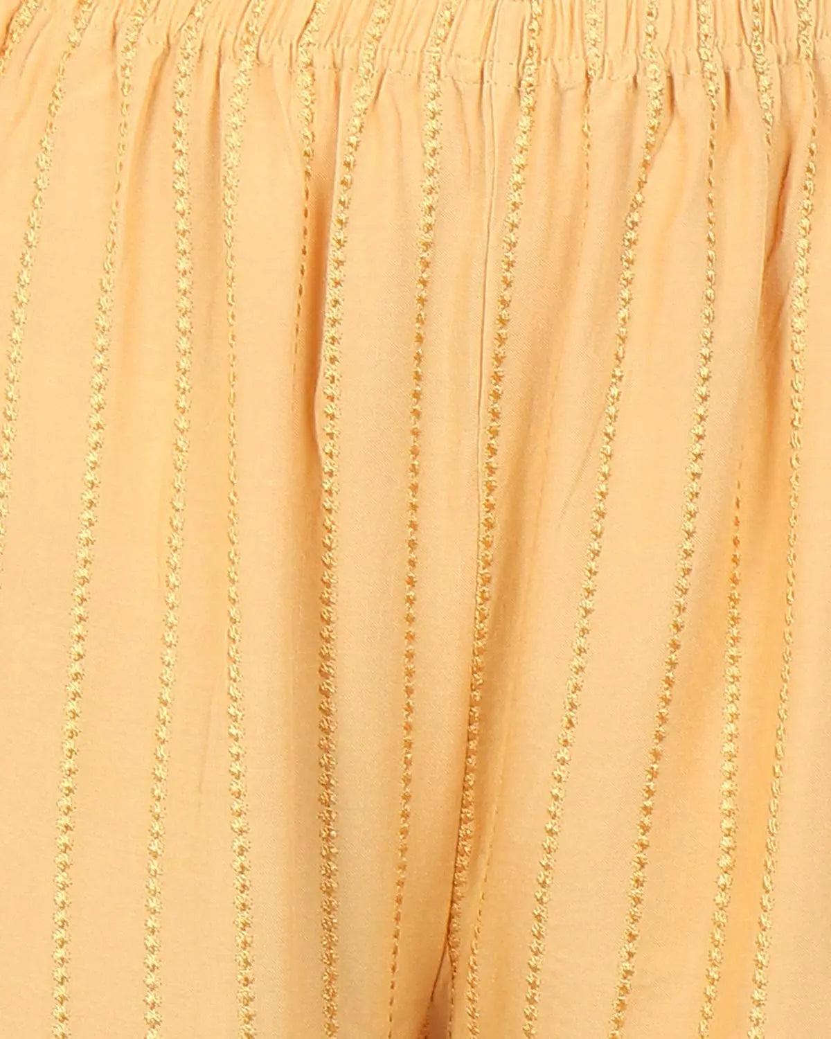Women's Beige Chicken Rayon Palazzo Flaired Pants wrinkle free
