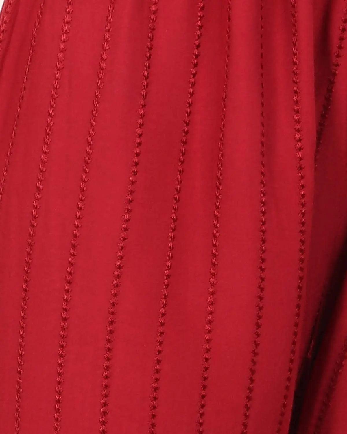 Women's Maroon Chicken Rayon Palazzo Flaired Pants wrinkle free