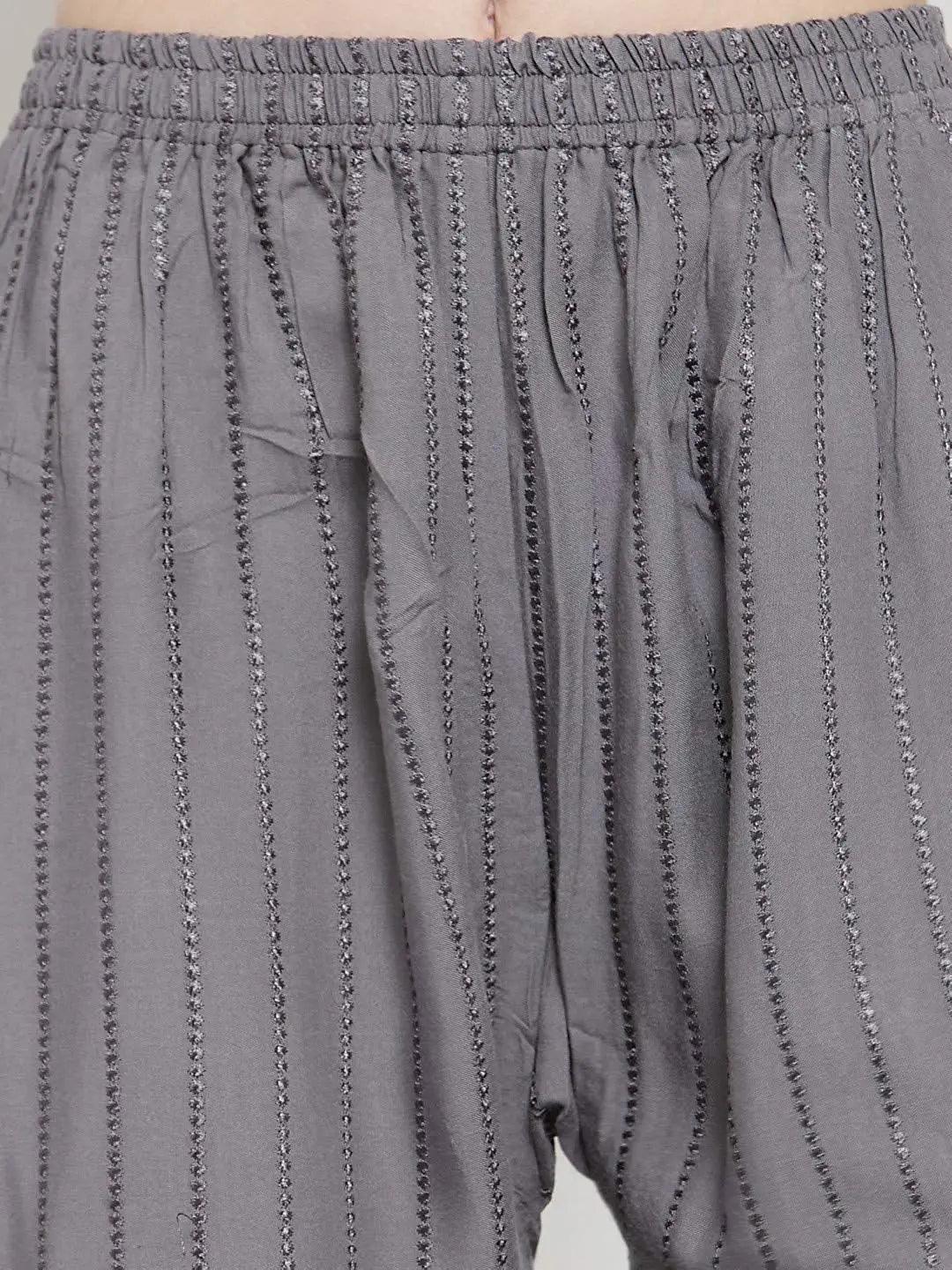 Women's Grey Chicken Rayon Palazzo Flaired Pants wrinkle free