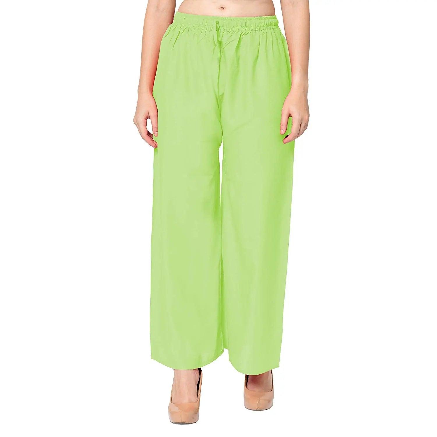 Women's Perrot Green Plain Rayon Palazzo Default Title