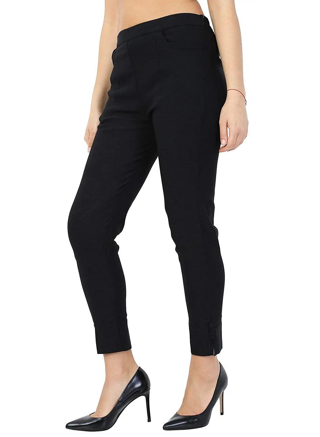 Women's Black Plain Pant Palazzo