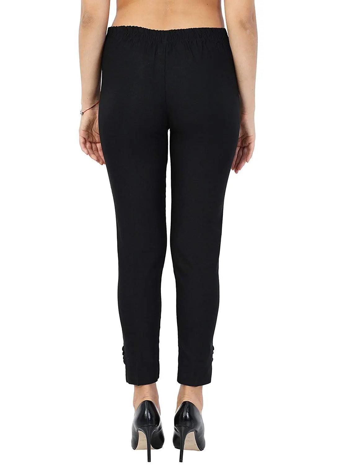 Women's Black Plain Pant Palazzo