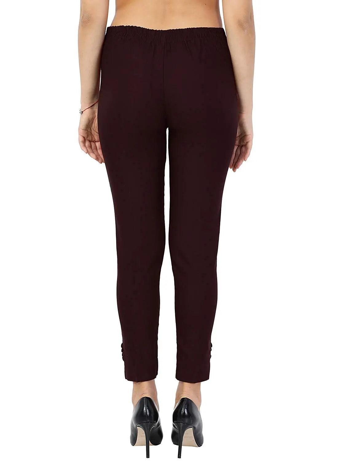 Women's Brown Plain Pant Palazzo