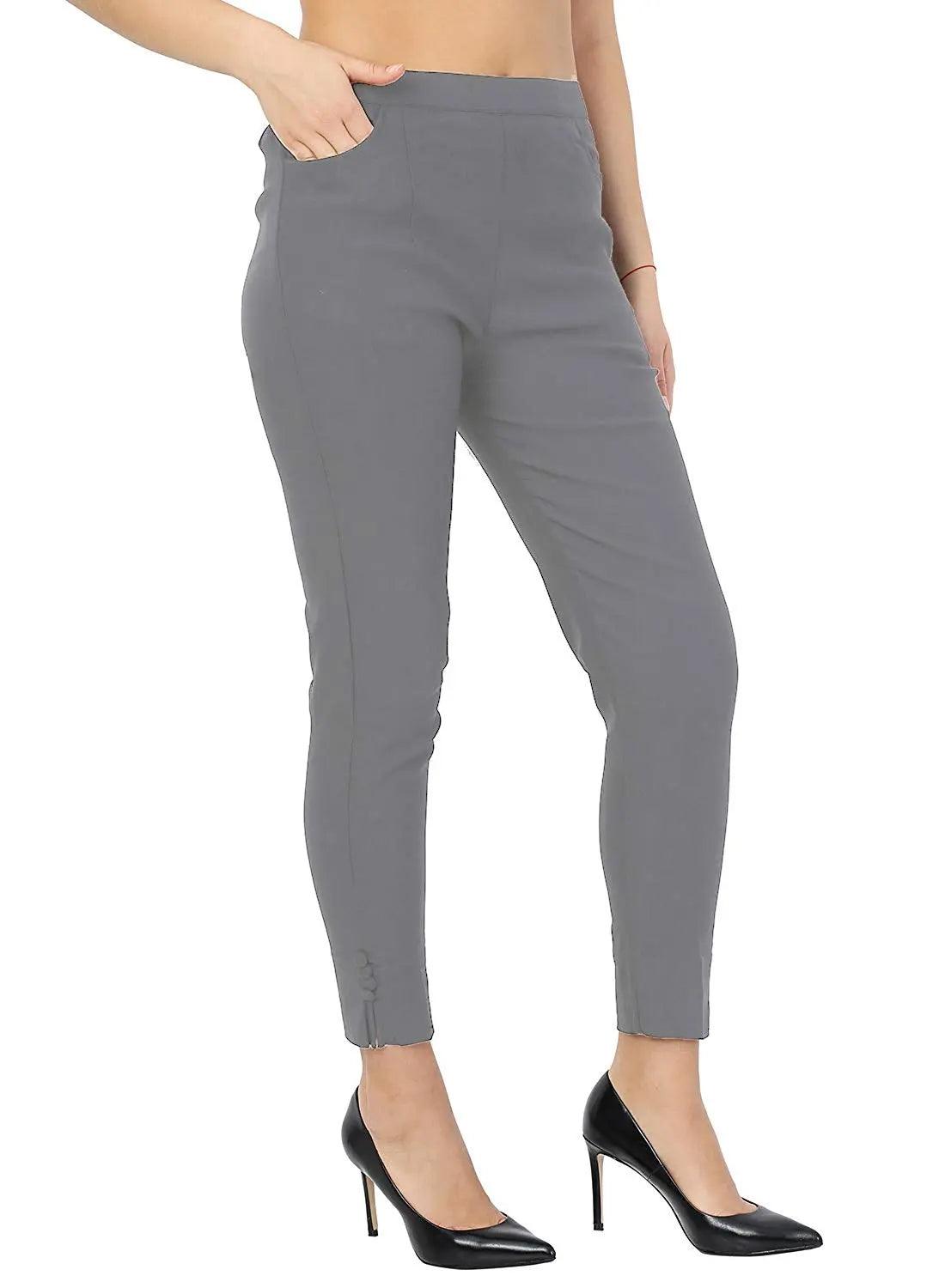 Women's Grey Plain Pant Palazzo