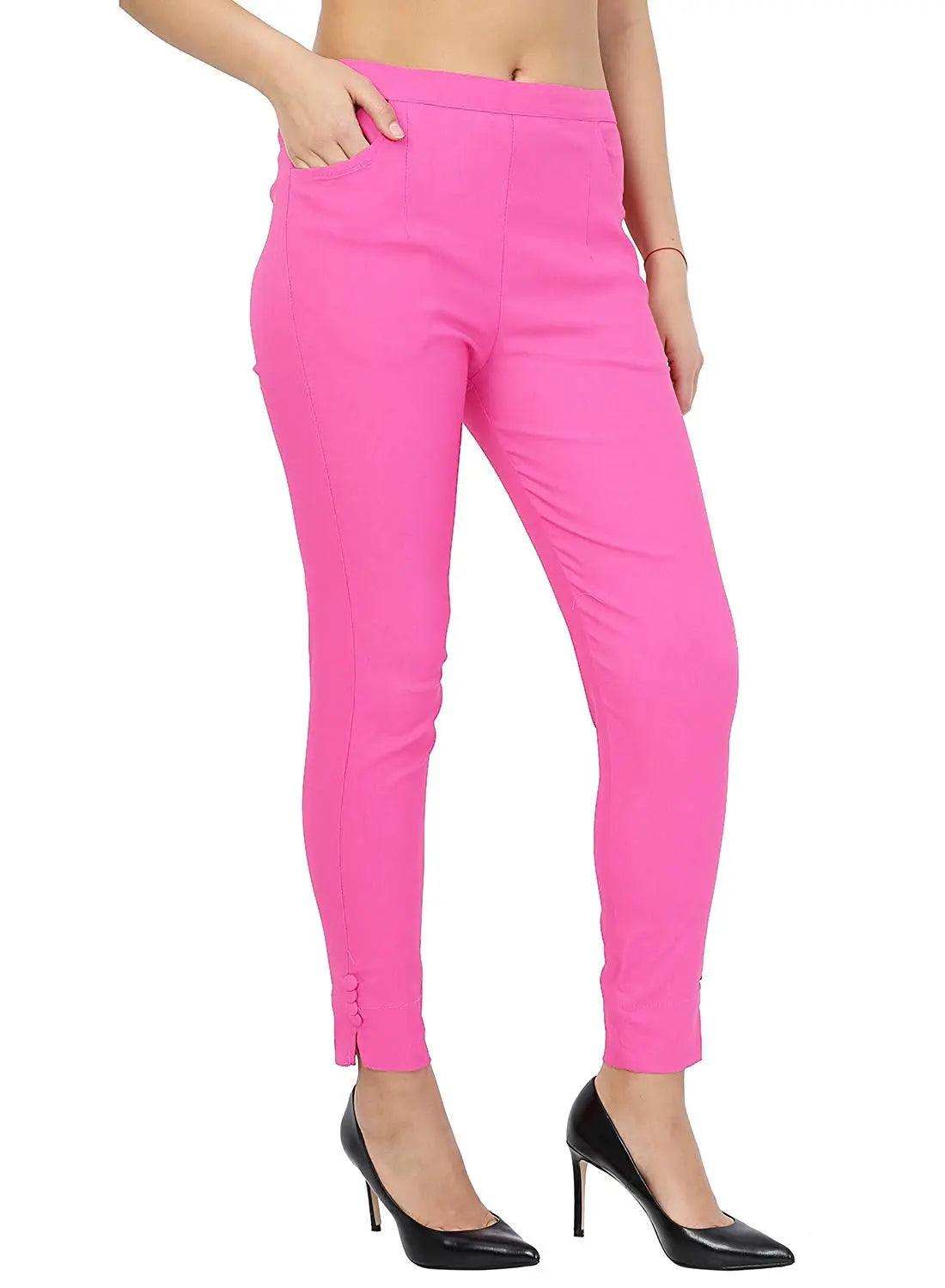 Women's Baby Pink Plain Pant Palazzo