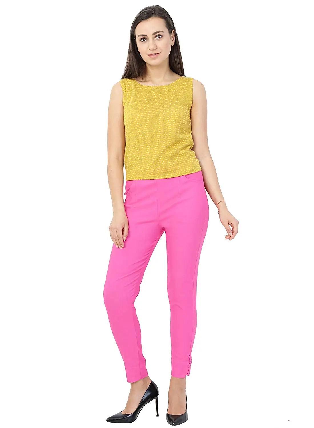 Women's Baby Pink Plain Pant Palazzo