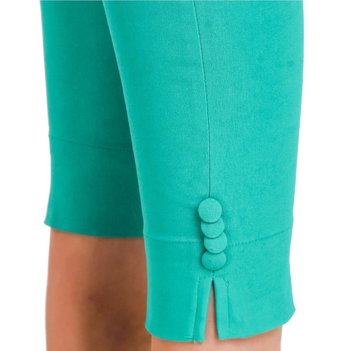 Woman's Rayon Plain Rama Green Pant Palazzo