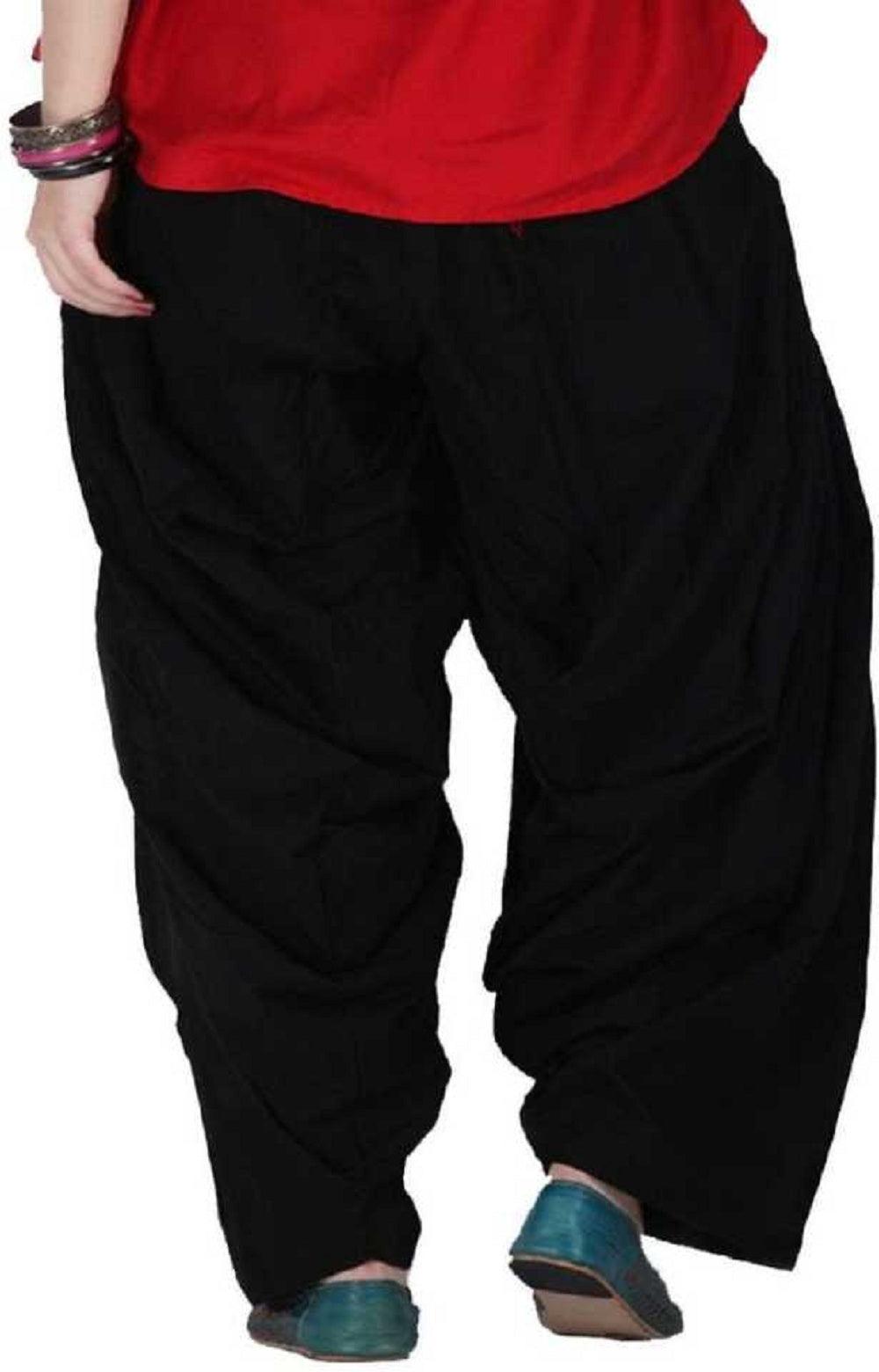 Trendzmy Pure Cotton Solid Women Black Green Salwar Pack of 2