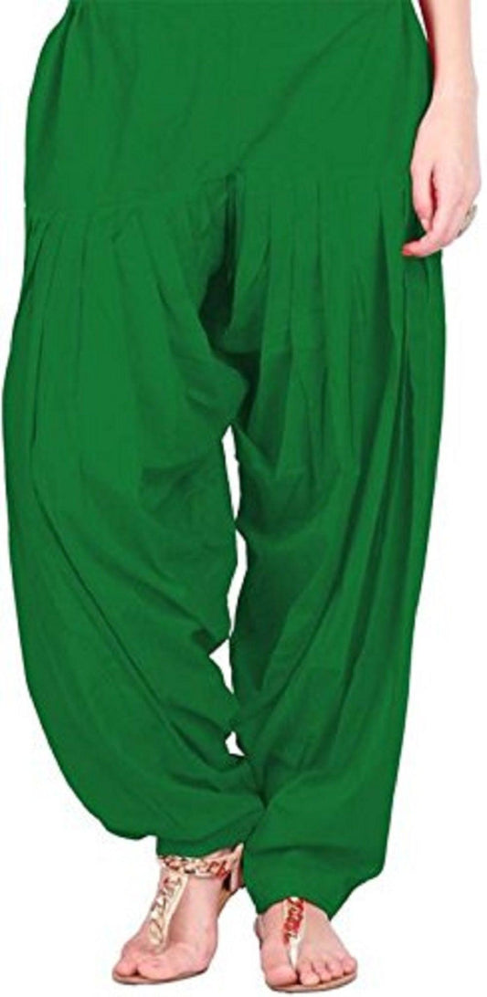 Trendzmy Cotton Solid Patiala Green Salwar Default Title