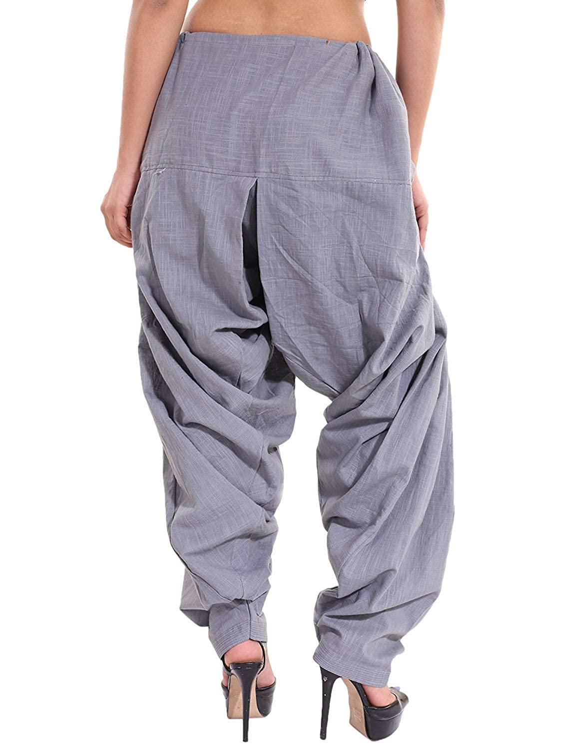 Cotton Solid Patiala Grey Salwar