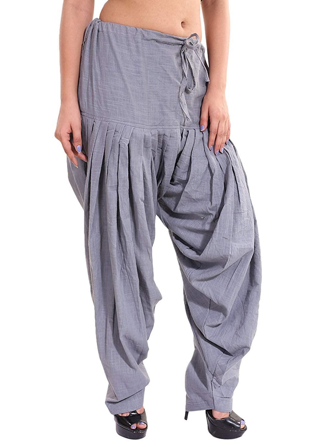 Cotton Solid Patiala Grey Salwar