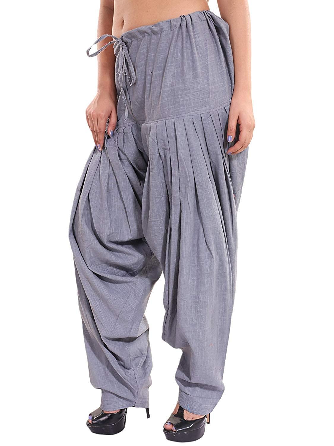 Cotton Solid Patiala Grey Salwar