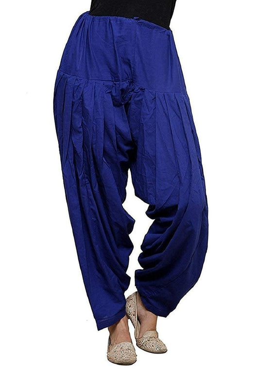 Trendzmy Cotton Solid Patiala Ink Blue Salwar Default Title