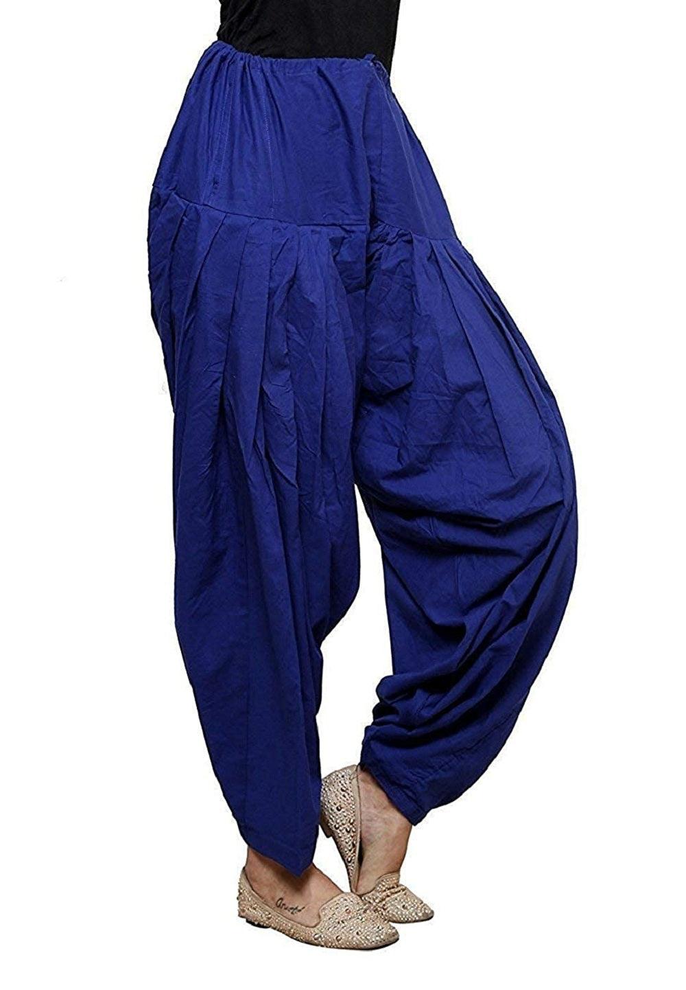 Cotton Solid Patiala Ink Blue Salwar
