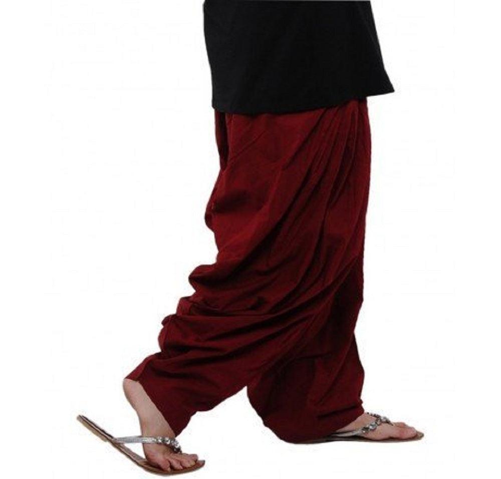 Cotton Solid Patiala Maroon Salwar