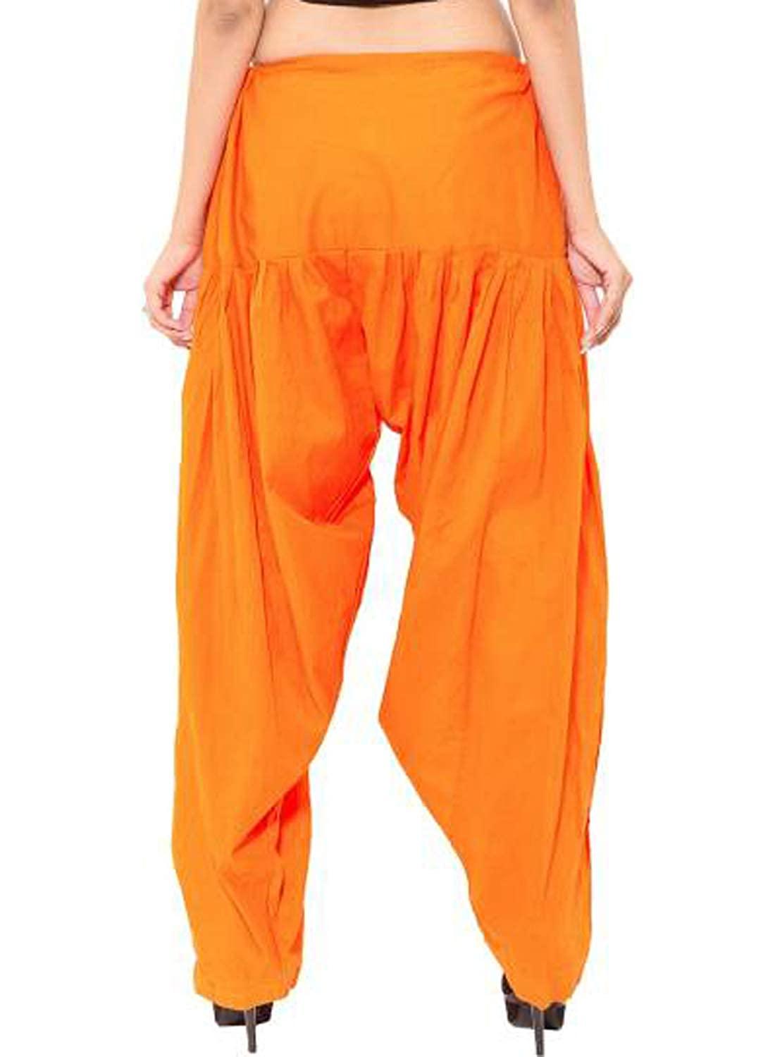 Cotton Solid Patiala Orange Salwar