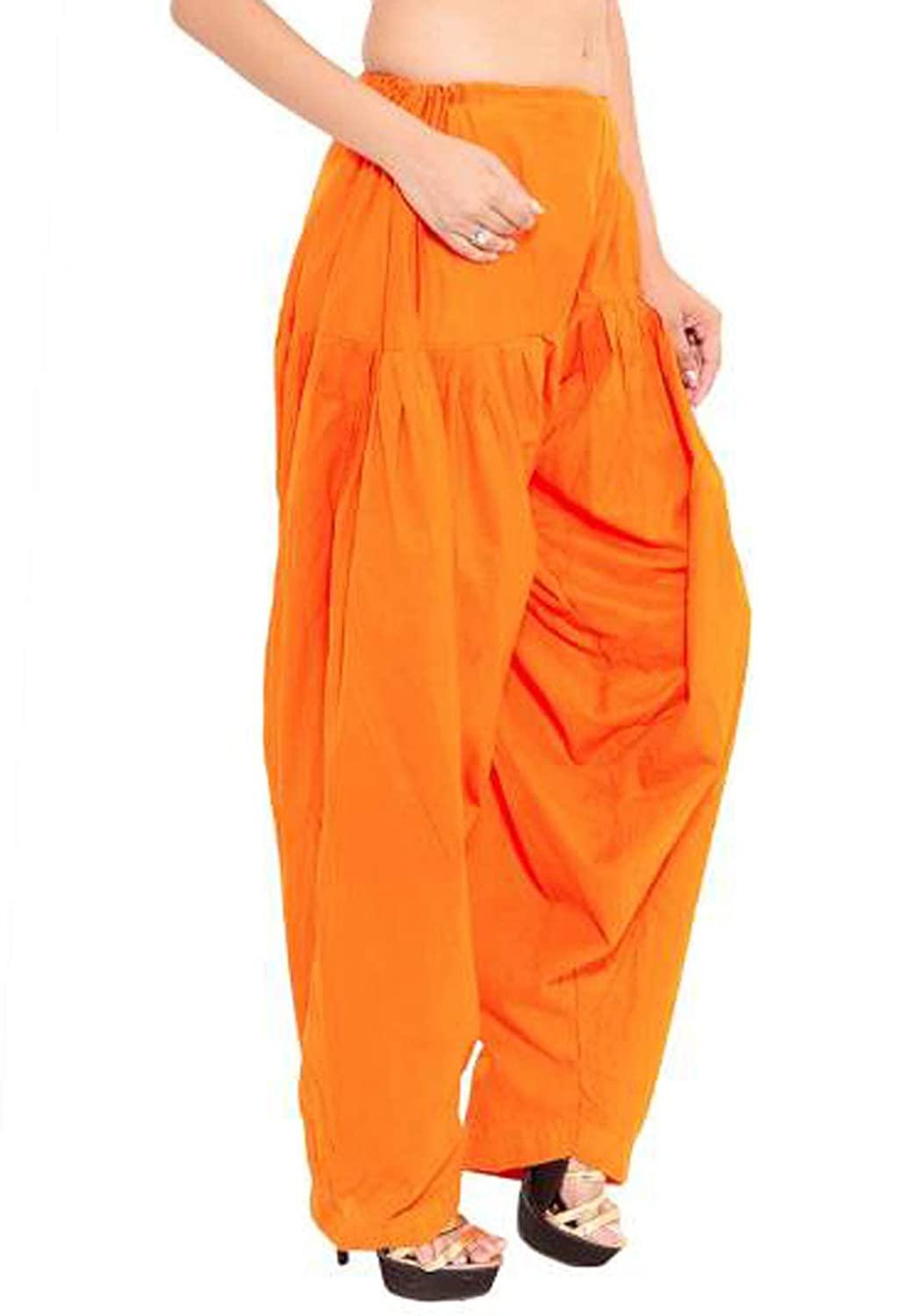 Trendzmy Pure Cotton Solid Women Orange Rani Pink Salwar Pack of 2