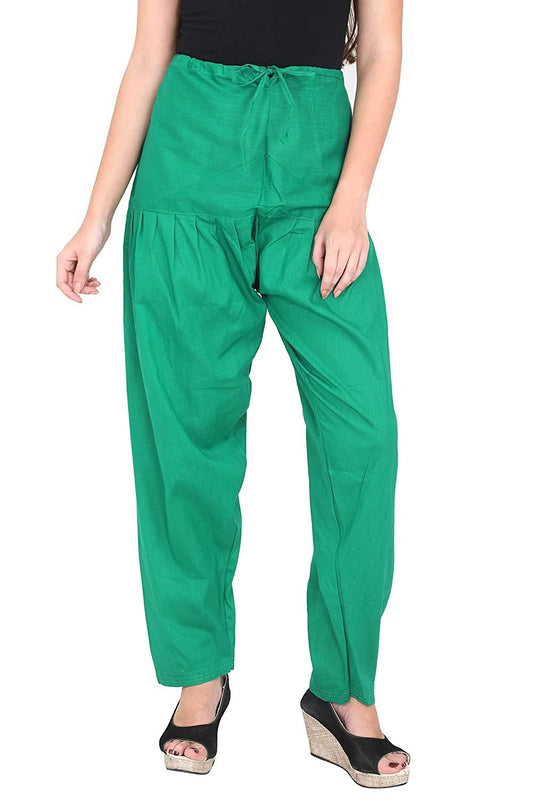 Trendzmy Cotton Solid Patiala Rama Green Salwar Default Title