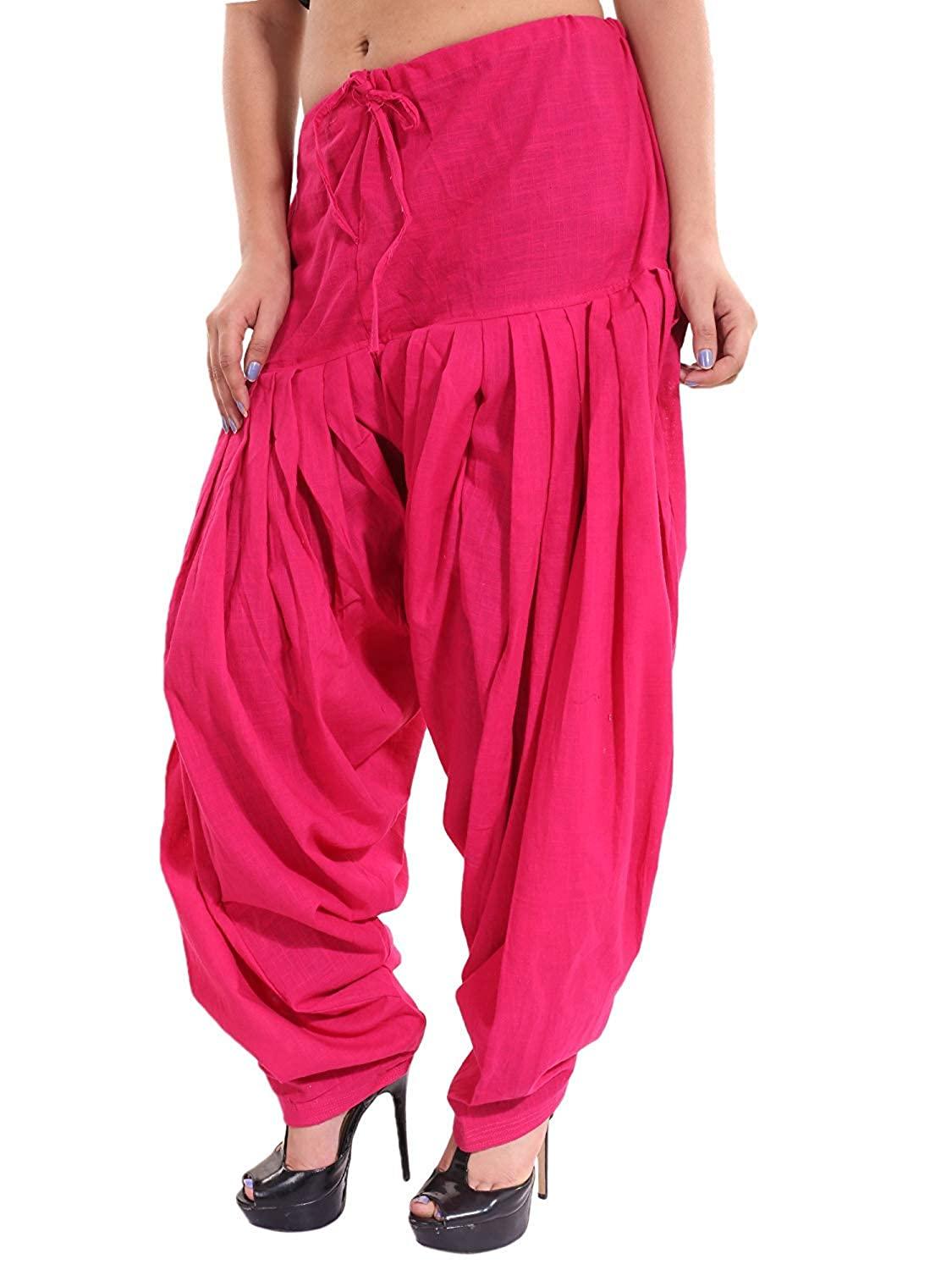 Cotton Solid Patiala Rani Pink Salwar