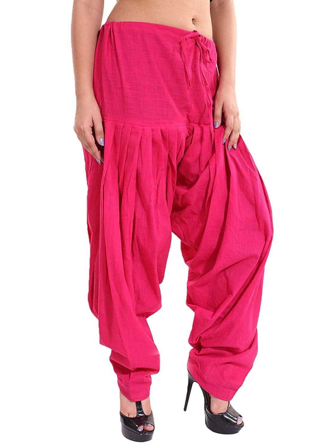 Cotton Solid Patiala Rani Pink Salwar