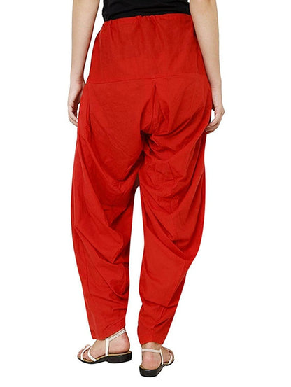 Trendzmy Pure Cotton Solid Women Red Rani Pink Salwar Pack of 2