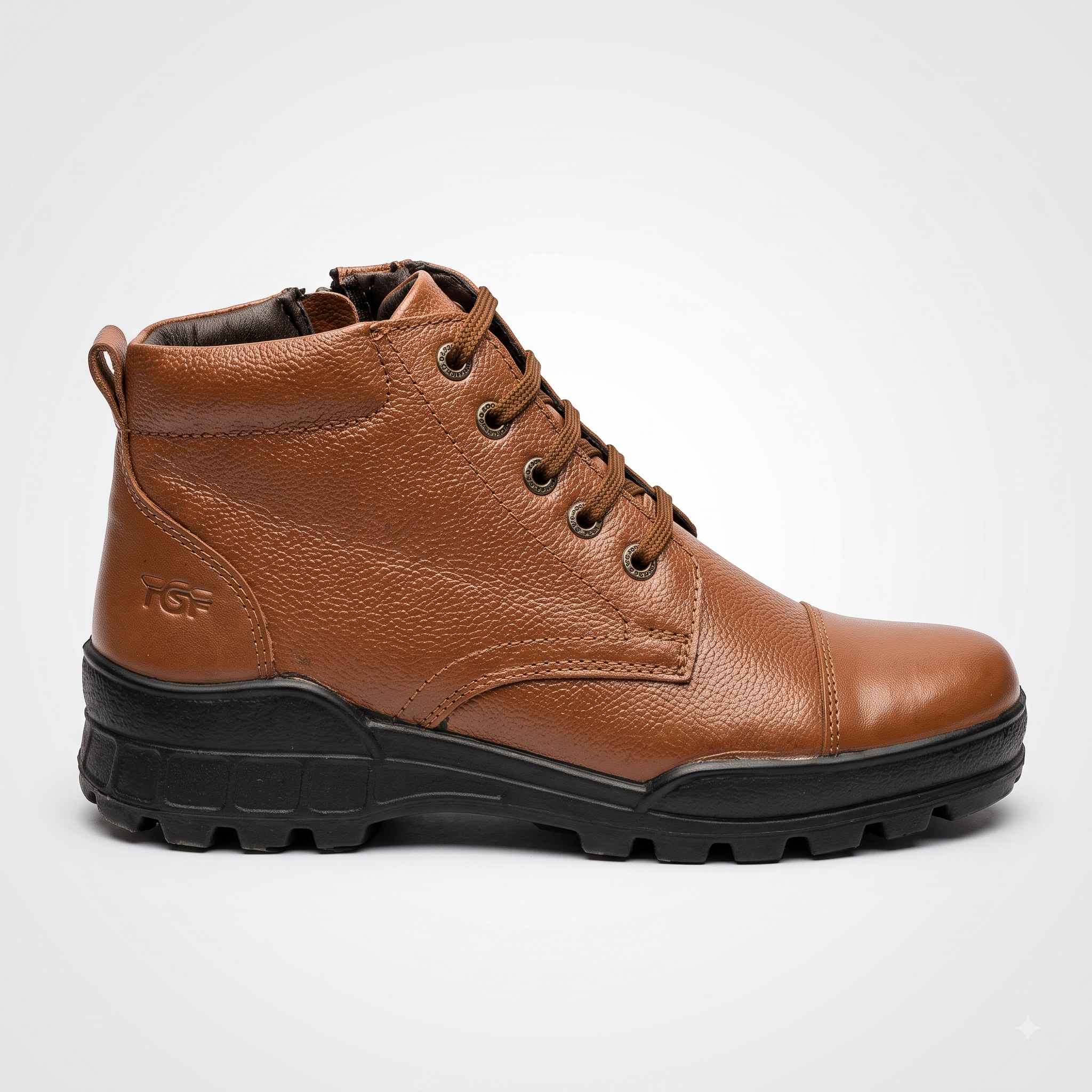 Men's TSF Police Uniform Boot Genuine Leather Brown