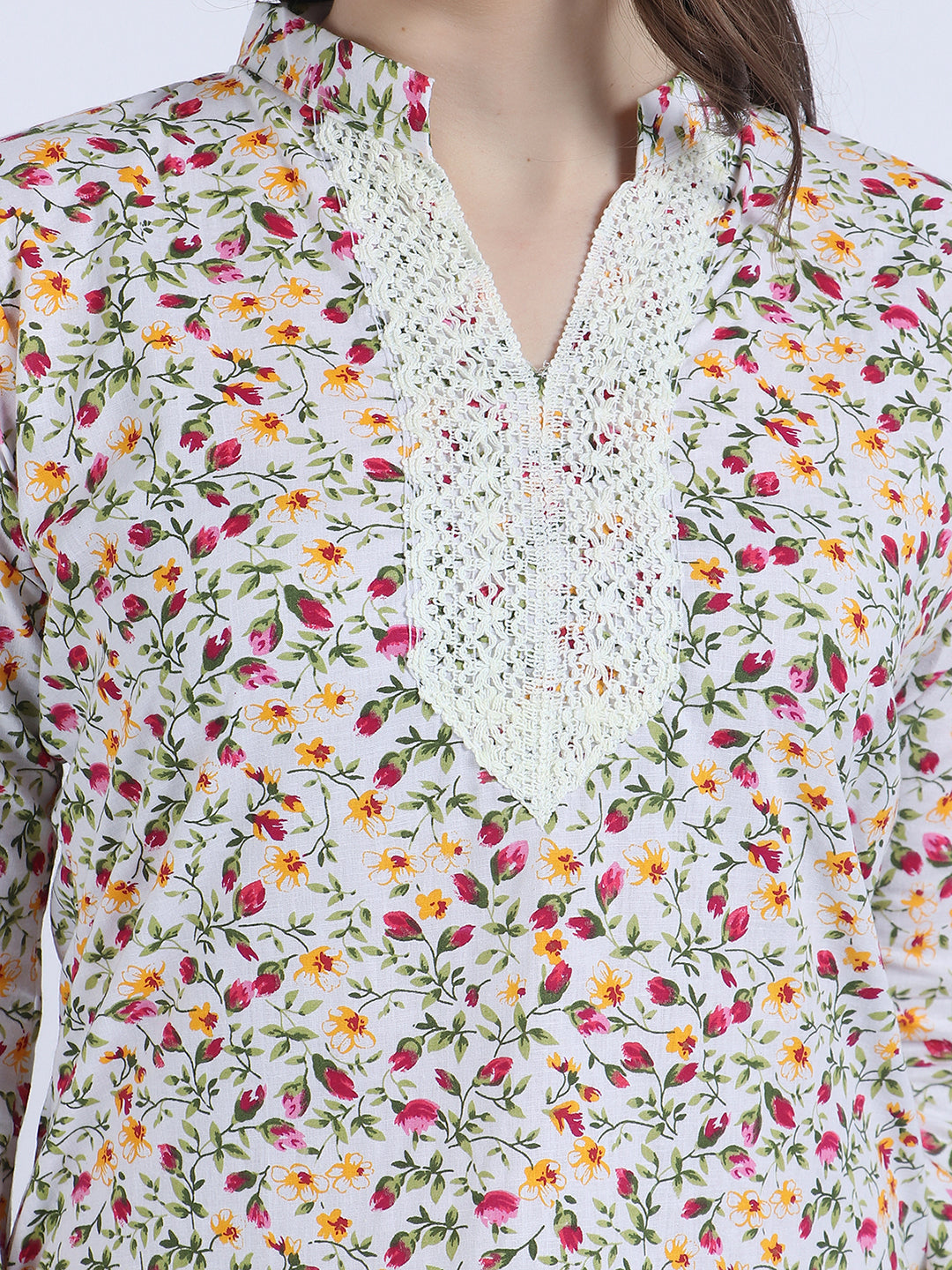 Women Printed Top Multi Kurta and Salwar Set Pure Cotton