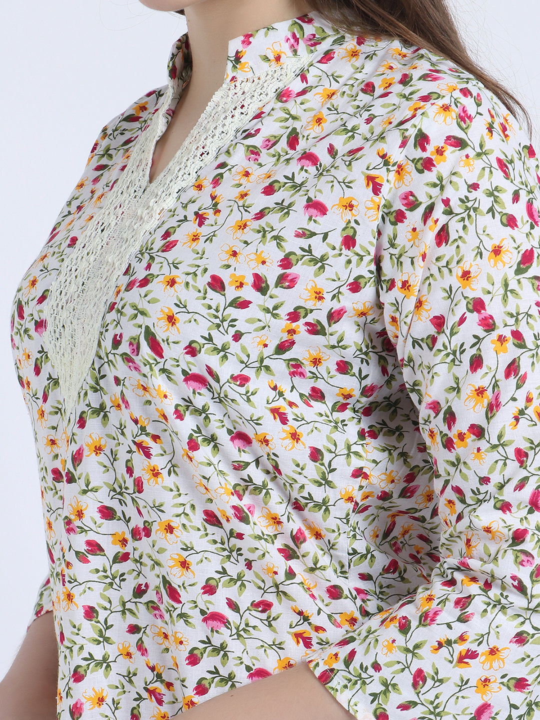 Women Printed Top Multi Kurta and Salwar Set Pure Cotton
