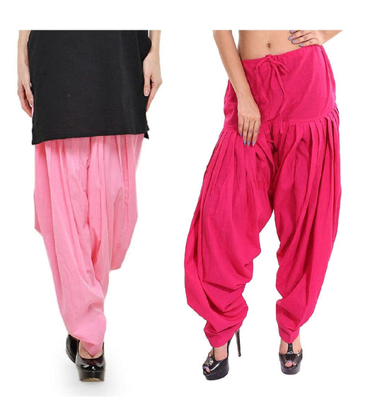 Trendzmy Pure Cotton Solid Women Baby Pink Rani Pink Salwar Pack of 2 Default Title