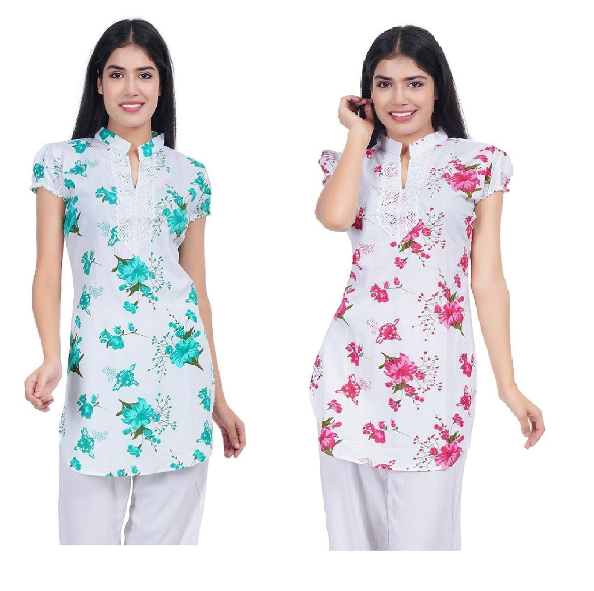 Women Green Red Printed Straight Kurta Pack Of 2 XXXL