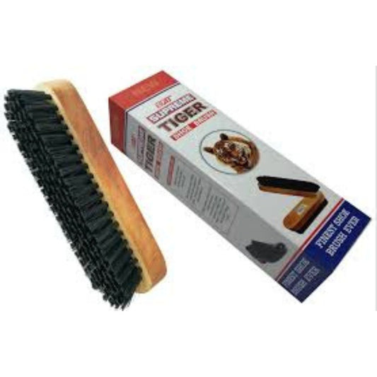 Tiger Black Shoe Brush | Wooden Handle Shoe Cleaning Brush | Hard Bristle Polish Brush