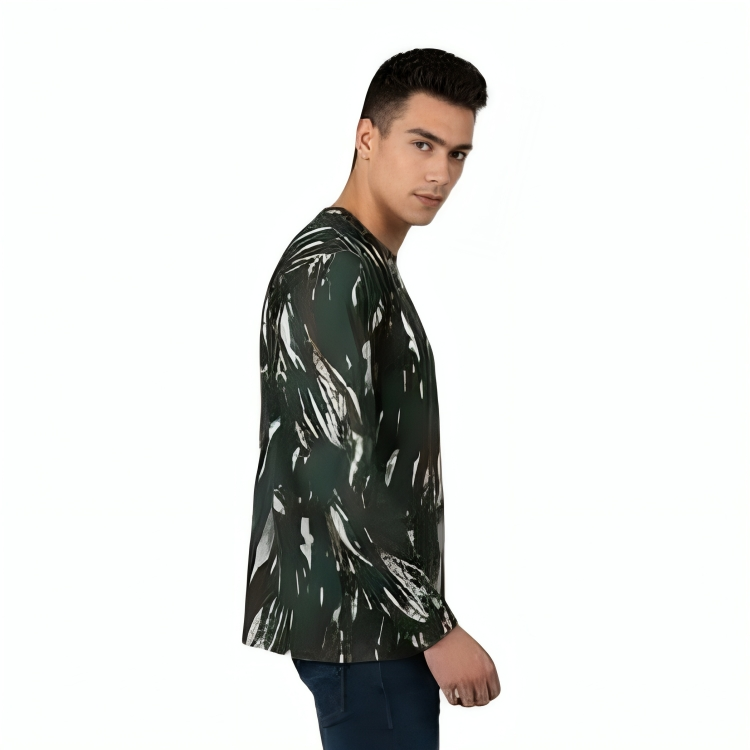 Men’s Army Camouflage Full Sleeve T-Shirt | Nylon Cotton Blend | Military Style Round Neck Casual Wear