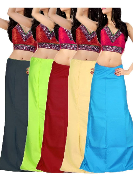 Clothing woman's Elegant Look Ethnic Wear Cotton Petticoat Multi (Pack of 5)-USA