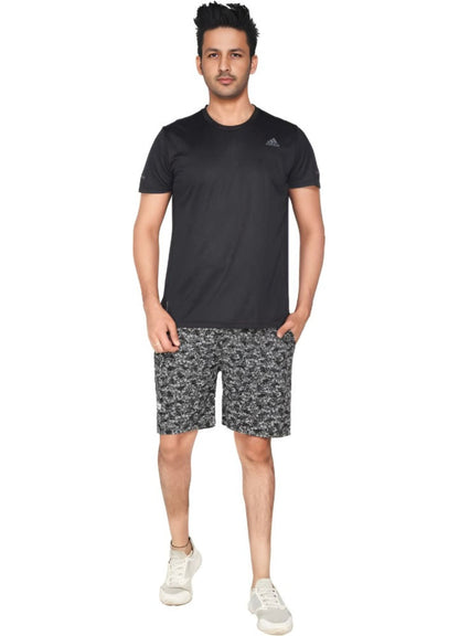 Printed Men Grey Basic Shorts