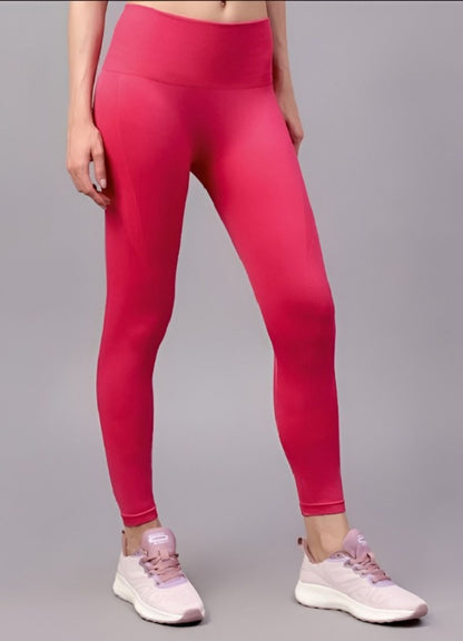Shiv Naresh Fuchsia Women's Seamless Gym Leggings