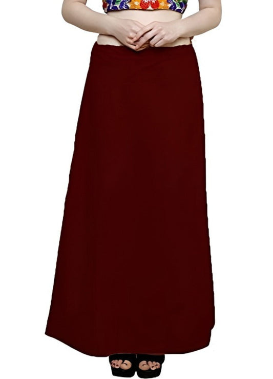 Clothing woman's Elegant Look Ethnic Wear Cotton Petticoat Maroon Pack of 1