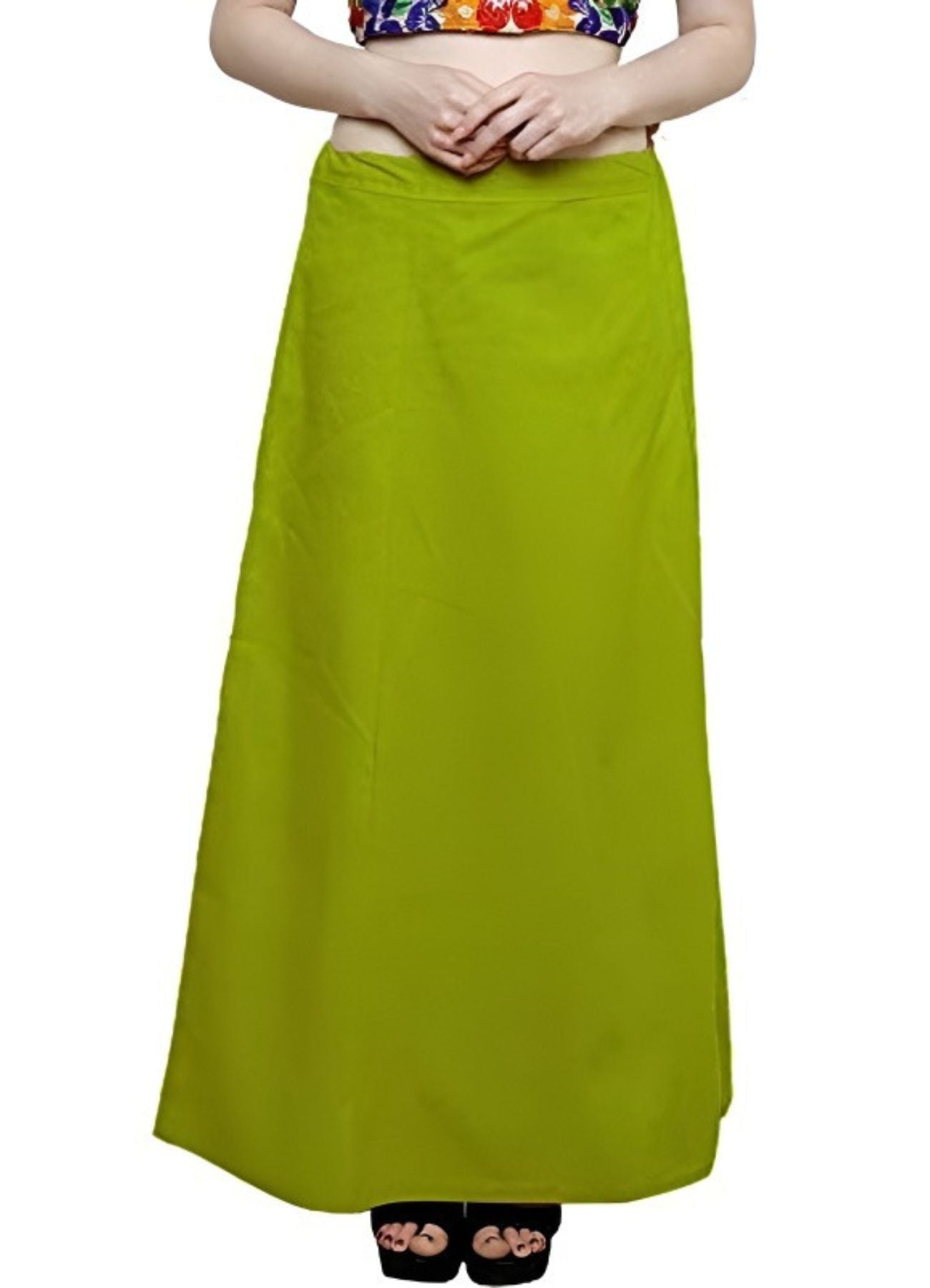 Clothing woman's Elegant Look Ethnic Wear Cotton Petticoat Light Mehandi Pack of 1