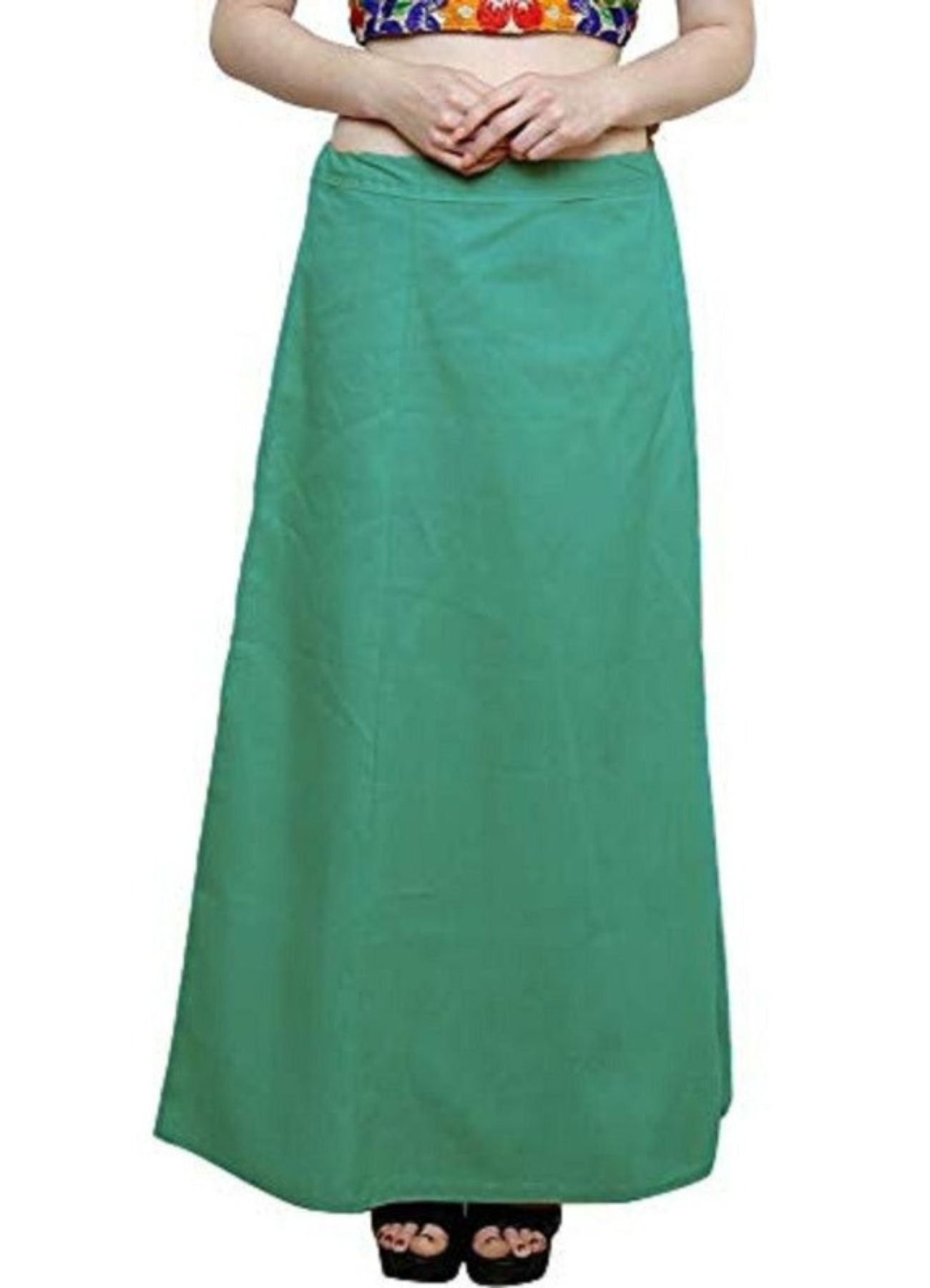Clothing woman's Elegant Look Ethnic Wear Cotton Petticoat Light Green Pack of 1