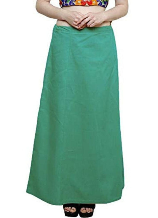 Clothing woman's Elegant Look Ethnic Wear Cotton Petticoat Light Green Pack of 1