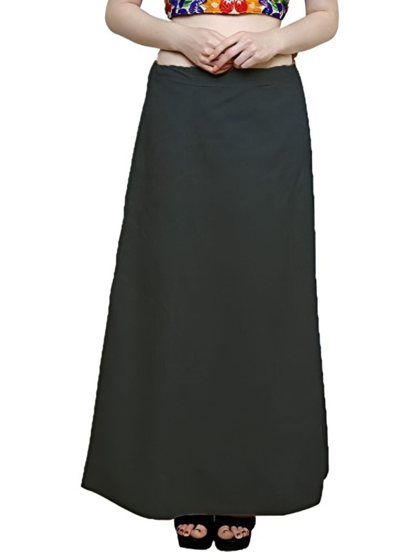 Clothing woman's Elegant Look Ethnic Wear Cotton Petticoat Dark Grey Pack of 1