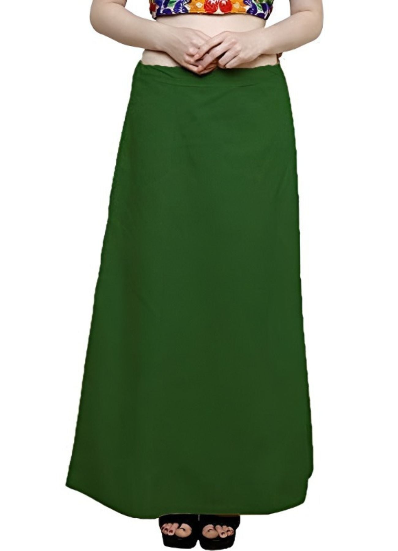 Clothing woman's Elegant Look Ethnic Wear Cotton Petticoat Dark Green Pack of 1