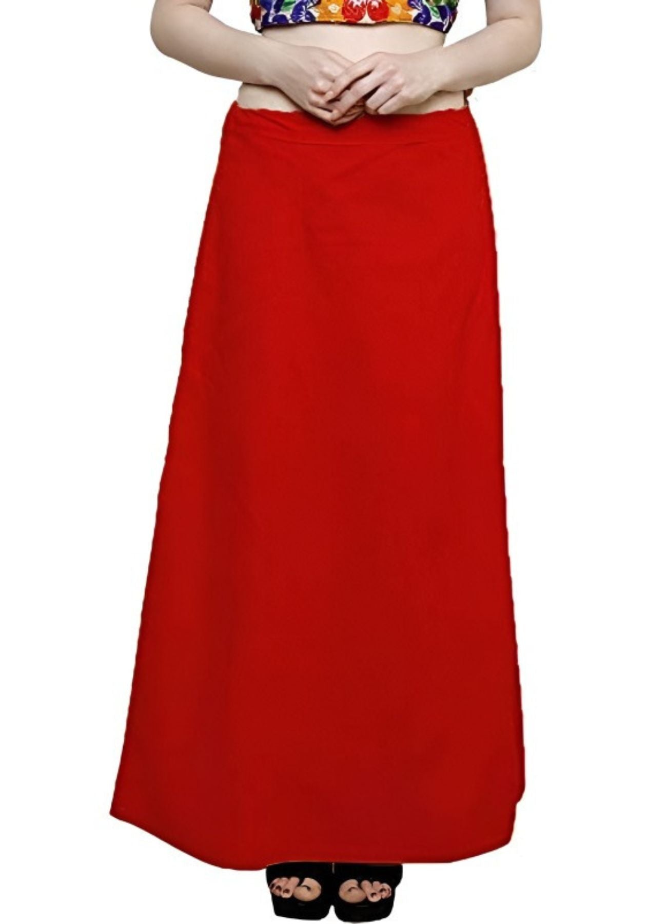 Clothing woman's Elegant Look Ethnic Wear Cotton Petticoat Red Pack of 1